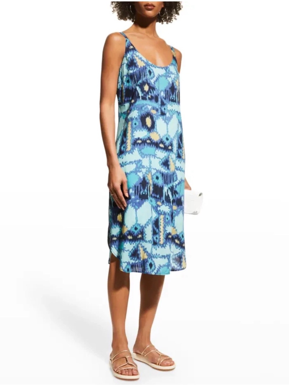 NIC+ZOE Summer Solstice Dress XL Blue Earthy Boho Artsy